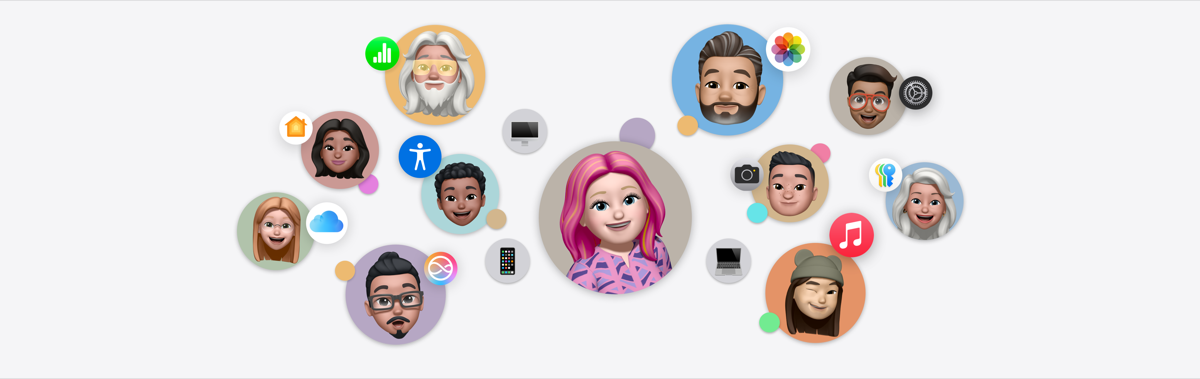 A group of Apple Community Memoji characters